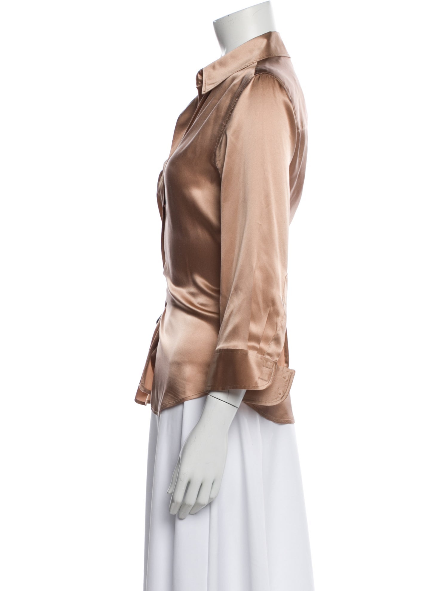 L'Agence Silk Three-Quarter Sleeve Blouse