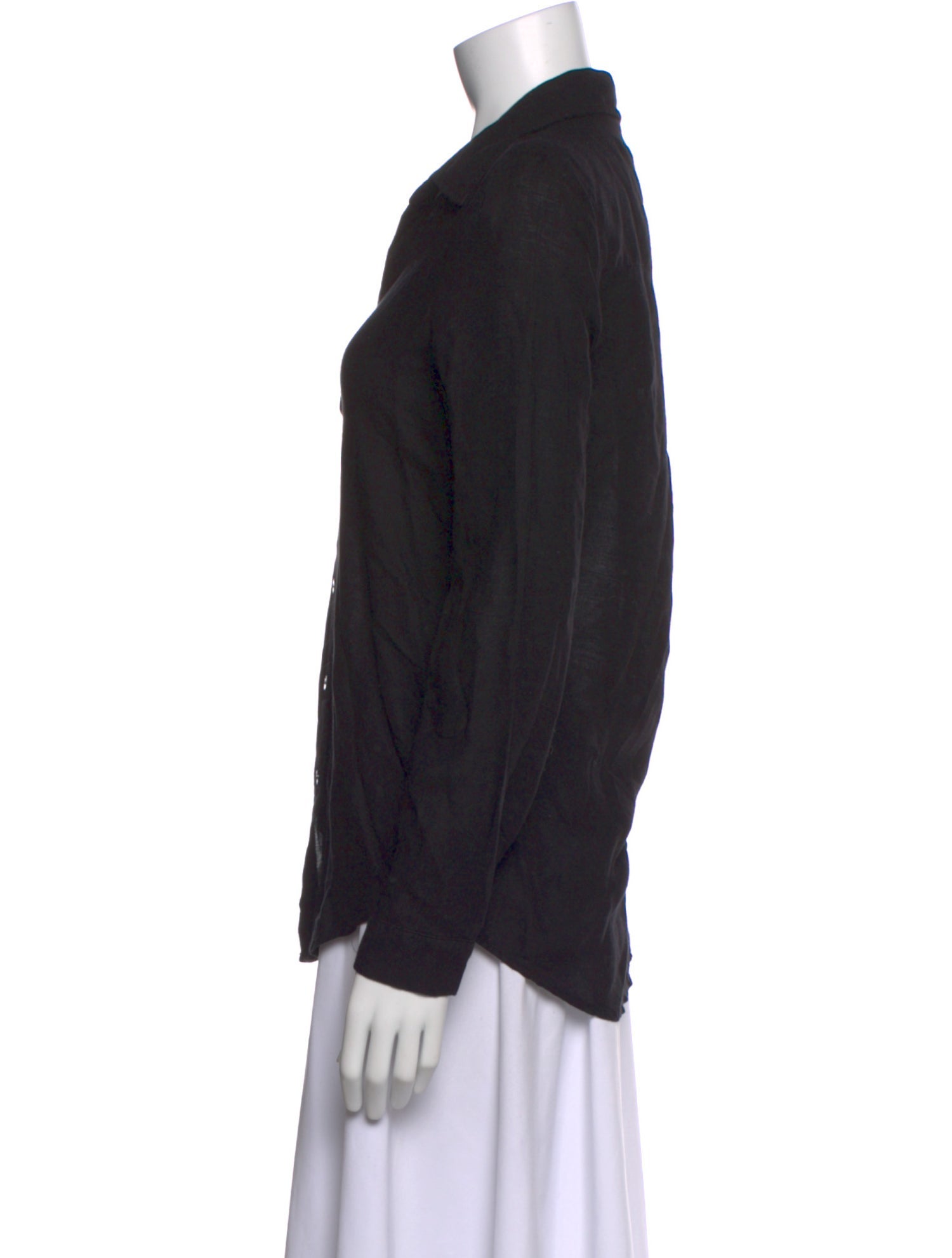 L'Agence V-Neck Long Sleeve Button-Up Top