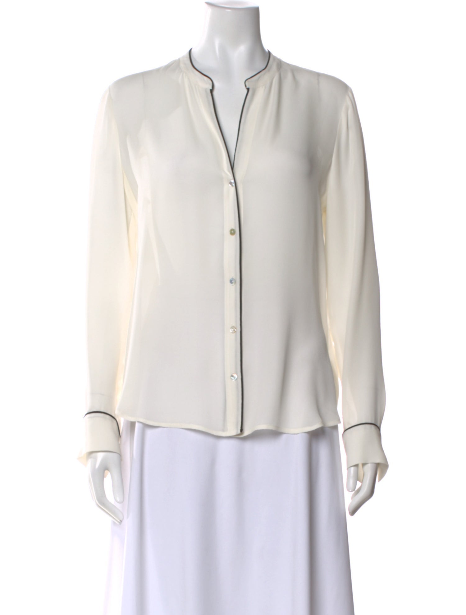 L'Agence Silk Long Sleeve Blouse