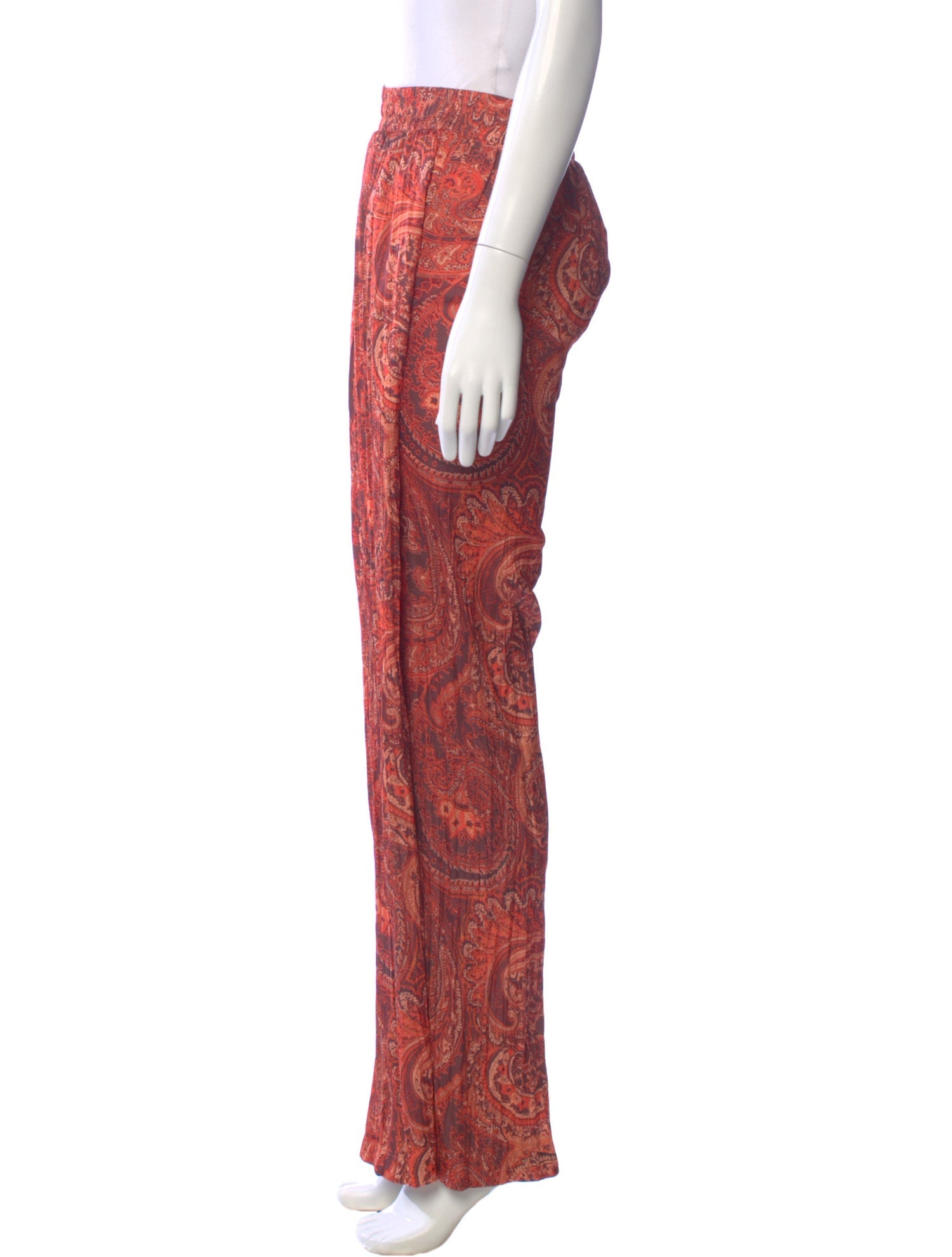 L'Agence Paisley Print Wide Leg Pants