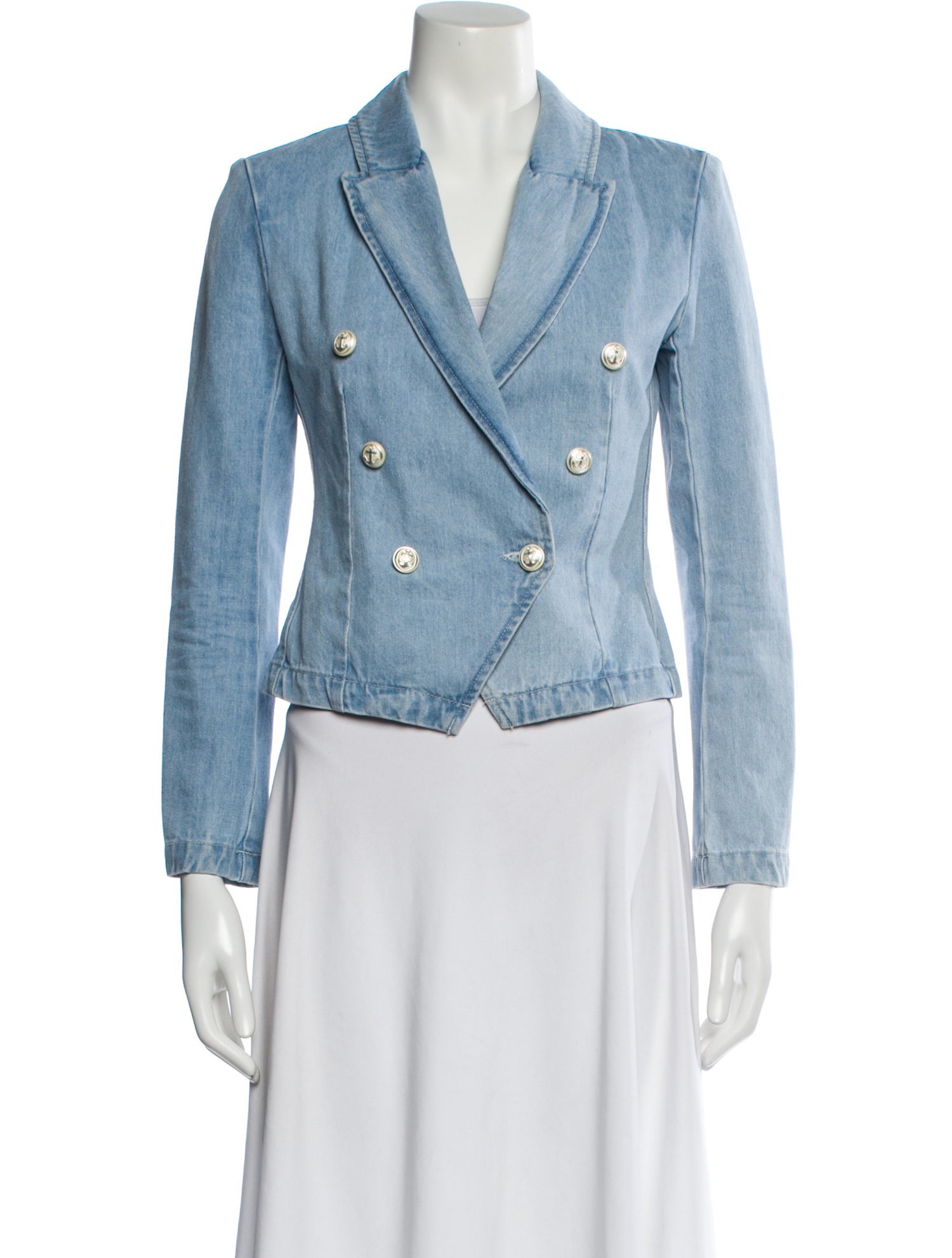L'Agence Striped Denim Jacket