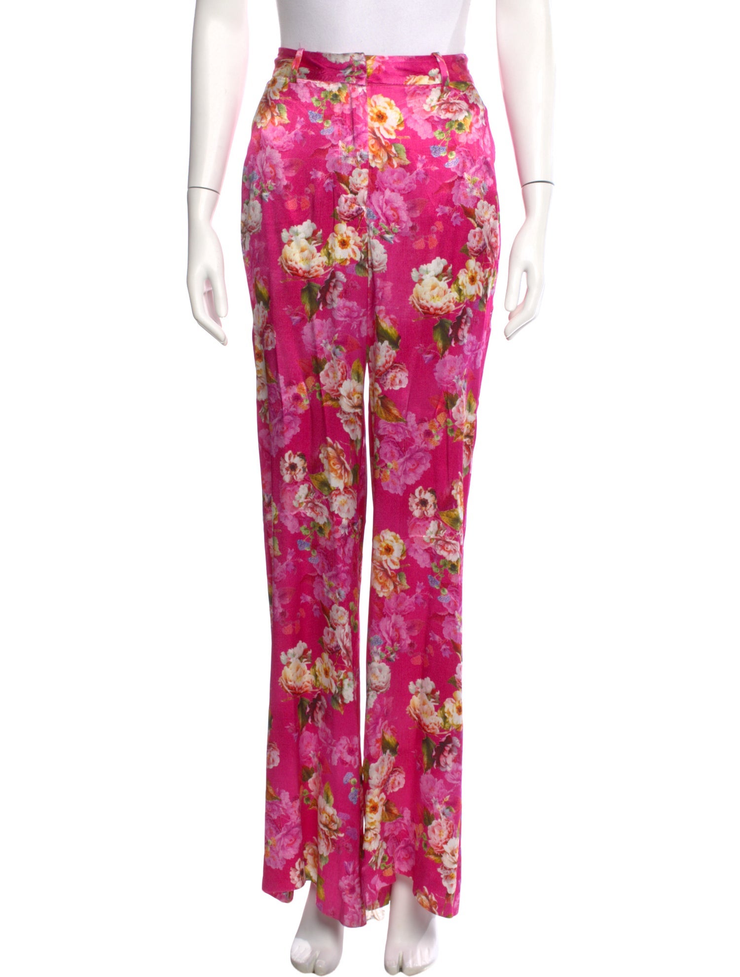 L'Agence Floral Print Straight Leg Pants