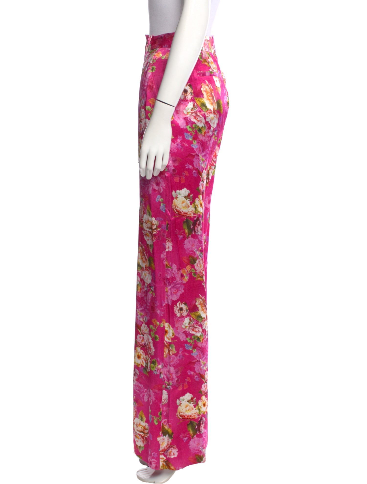 L'Agence Floral Print Straight Leg Pants