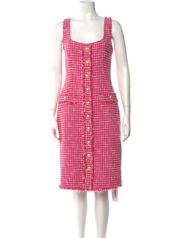 Pre-owned L'agence Square Neckline Knee-length Dress In Pink