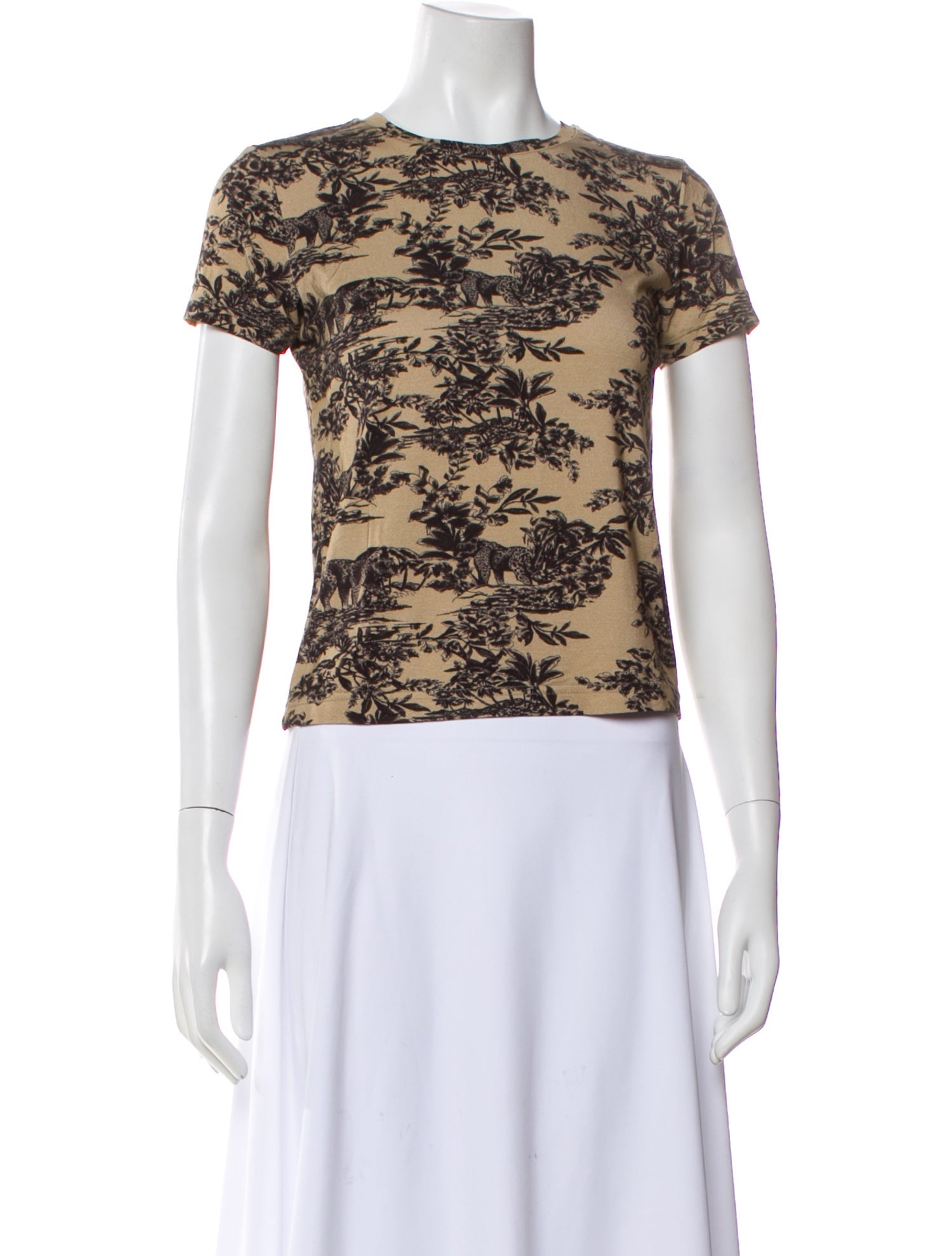L'Agence Graphic Print Crew Neck T-Shirt