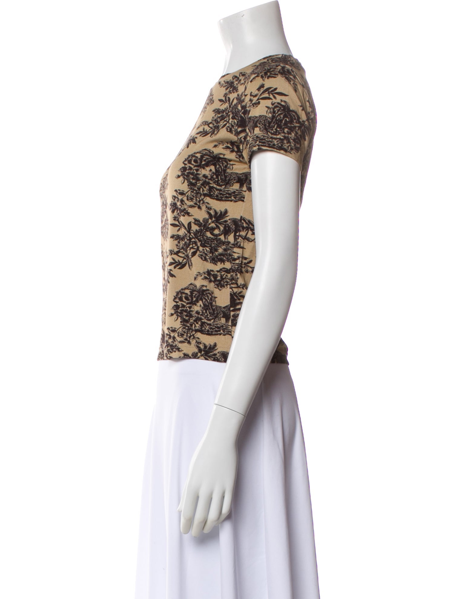 L'Agence Graphic Print Crew Neck T-Shirt