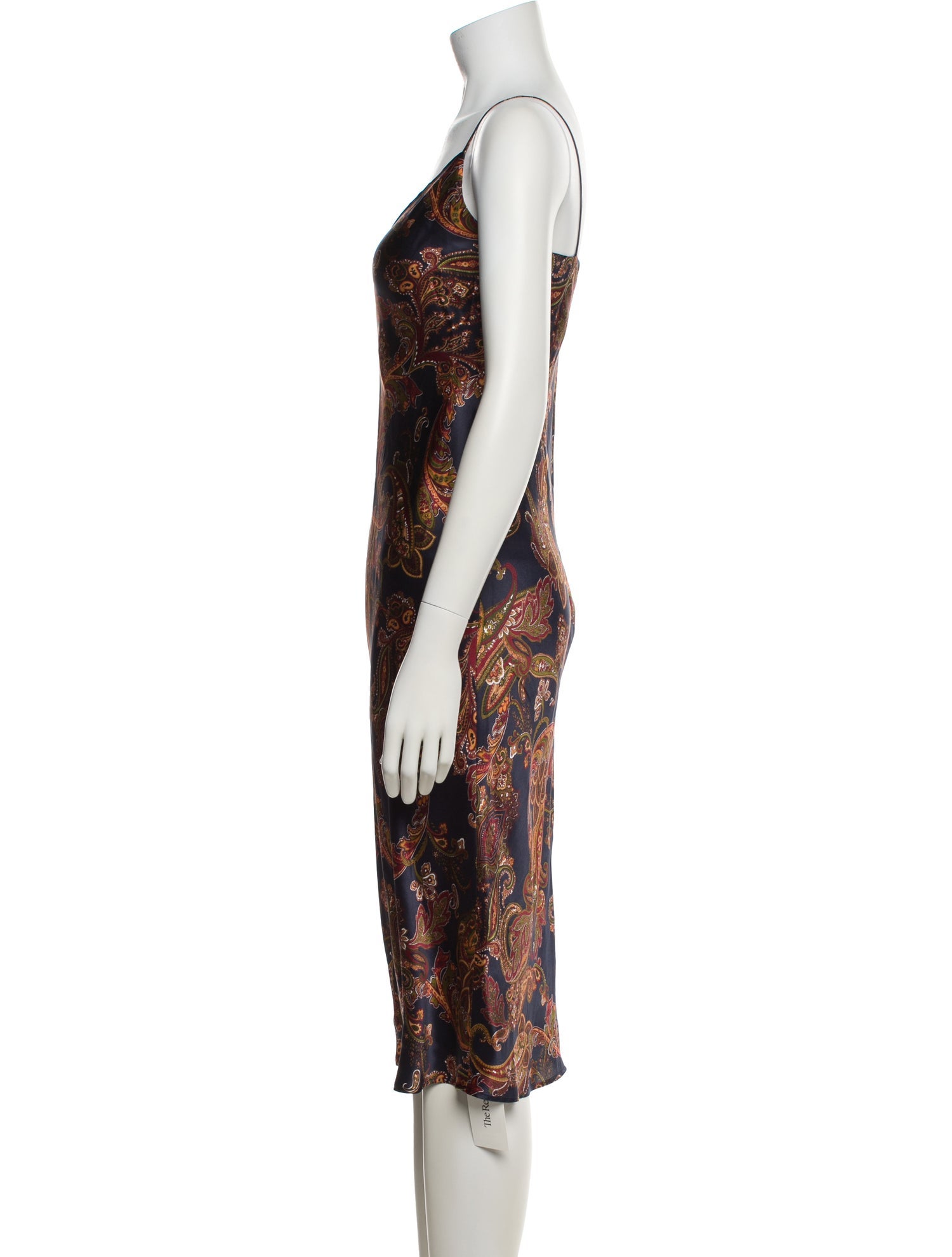 L'Agence Paisley Print Midi Length Dress