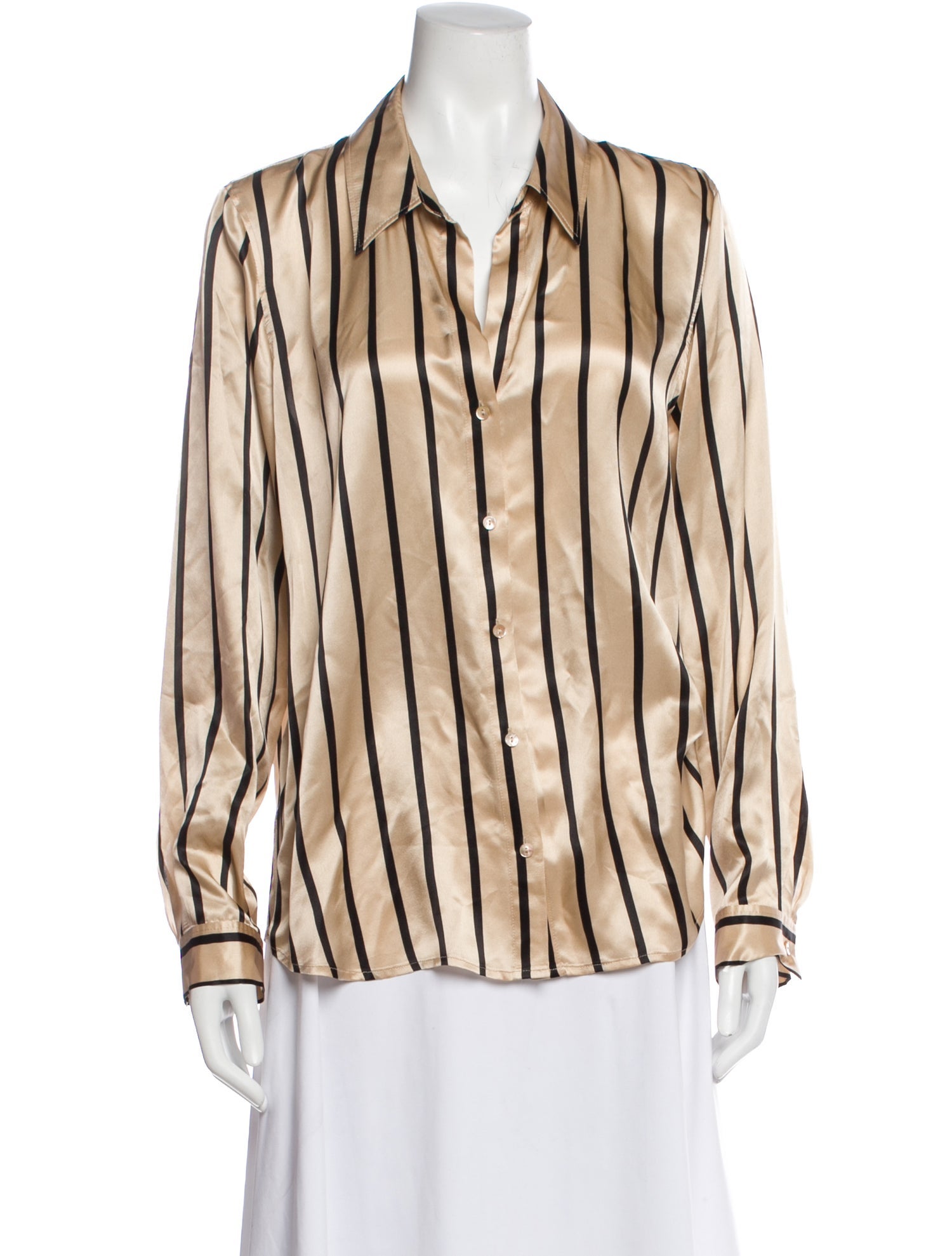 L'Agence Silk Striped Blouse