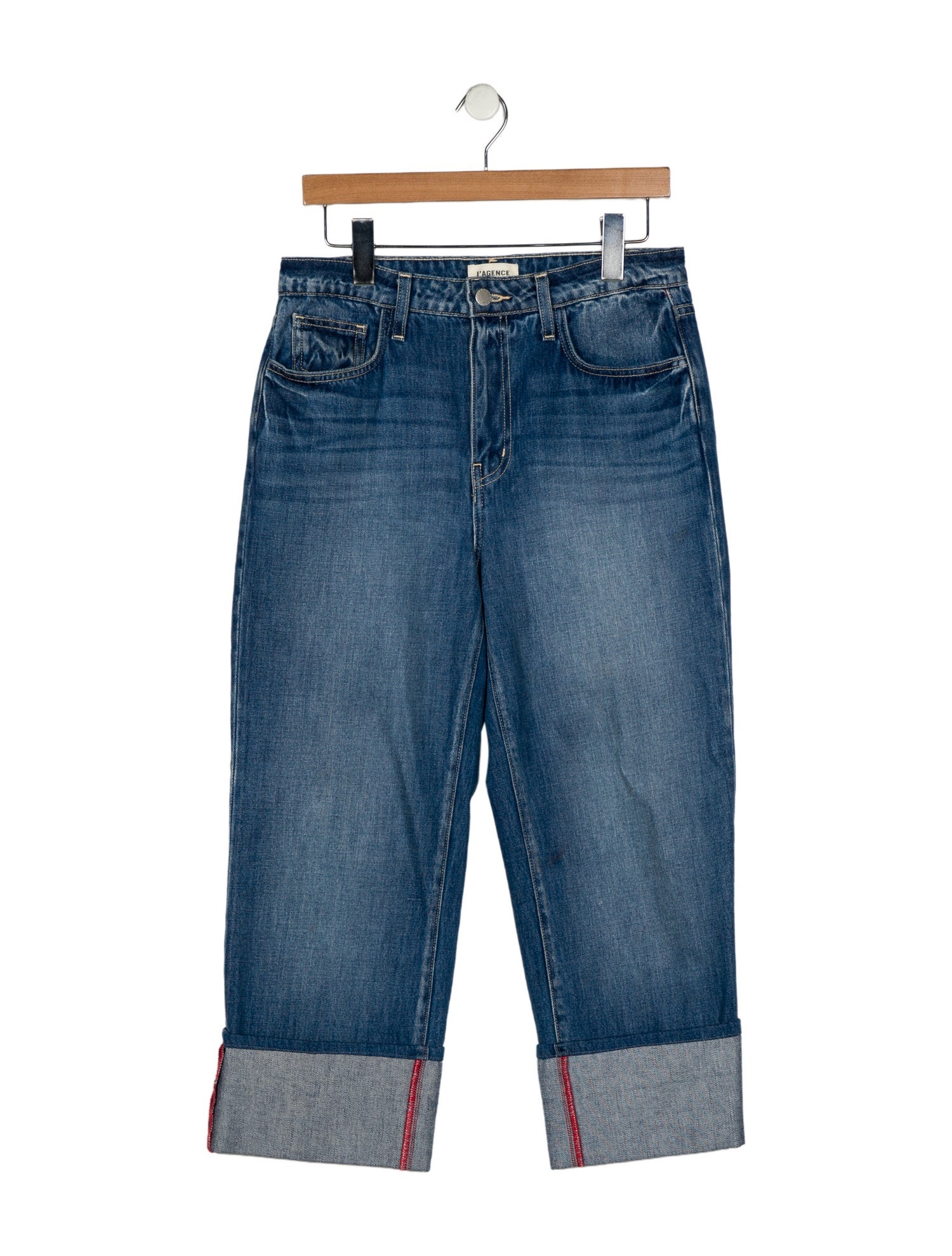 L'Agence Mid-Rise Wide Leg Jeans