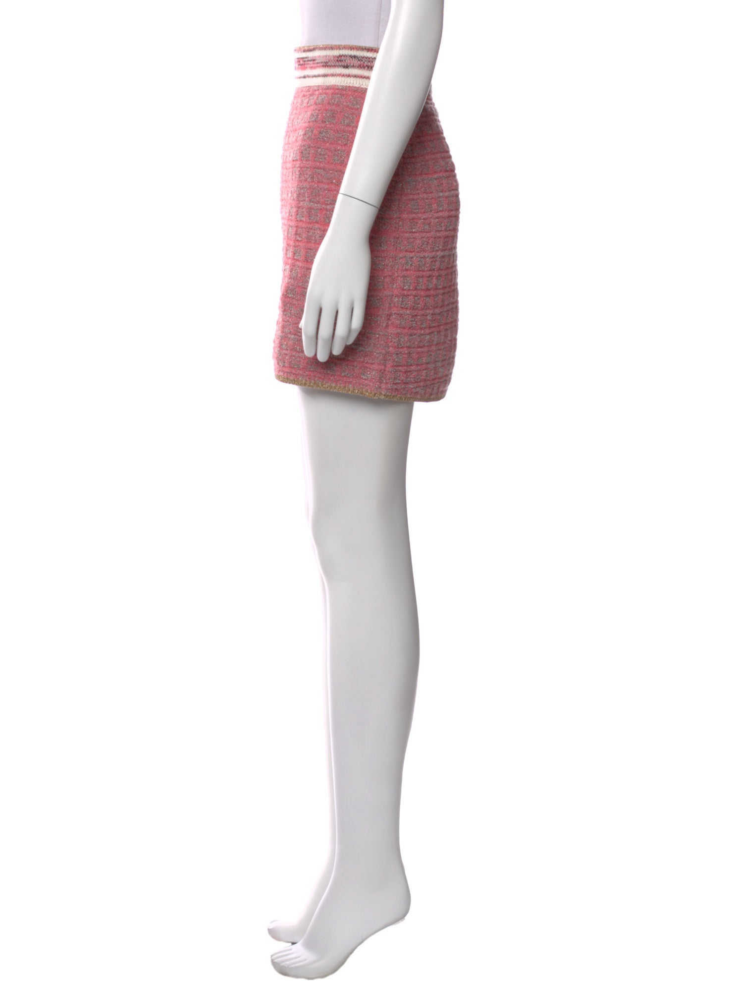 L'Agence Tweed Pattern Mini Skirt