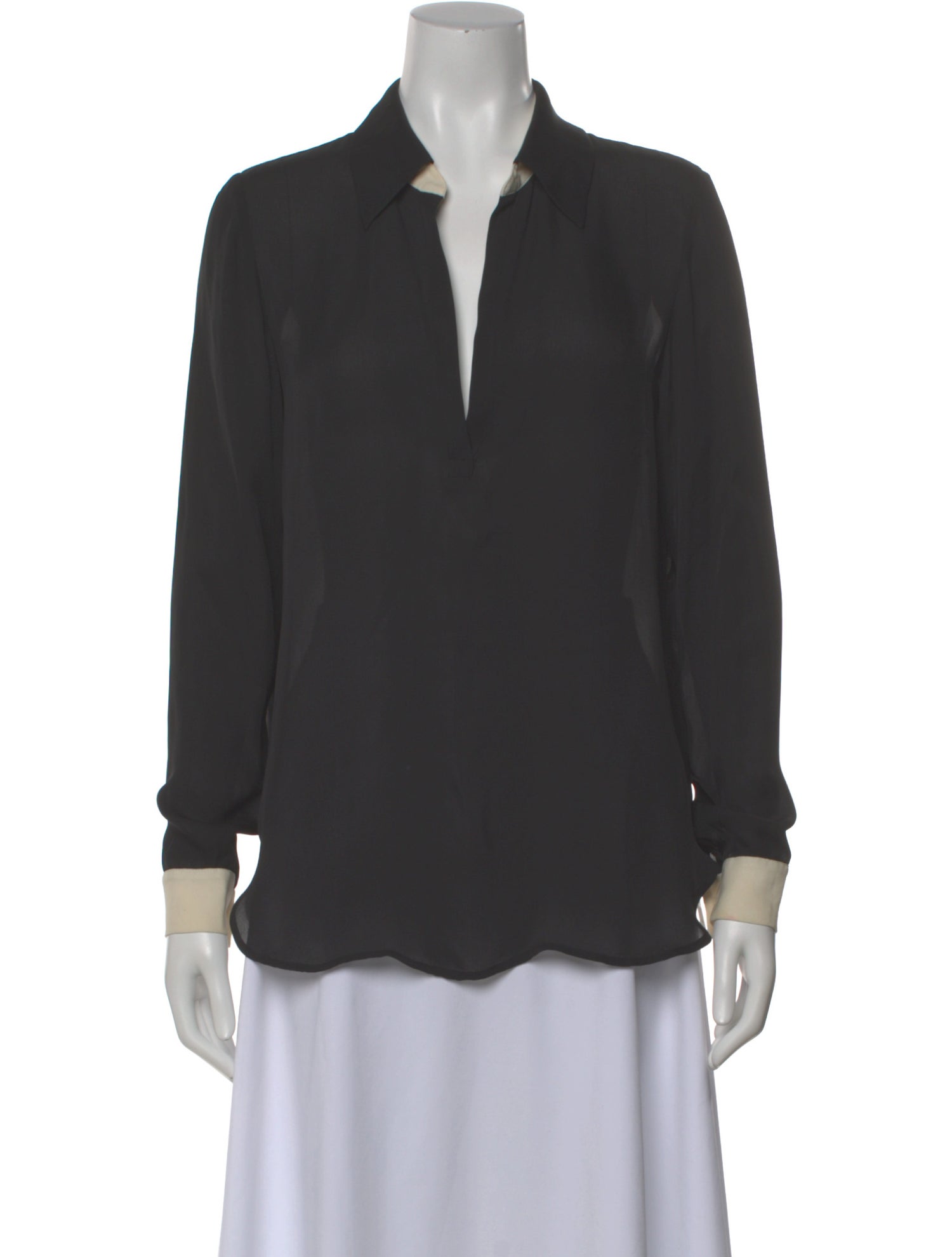 L'Agence Silk Long Sleeve Blouse