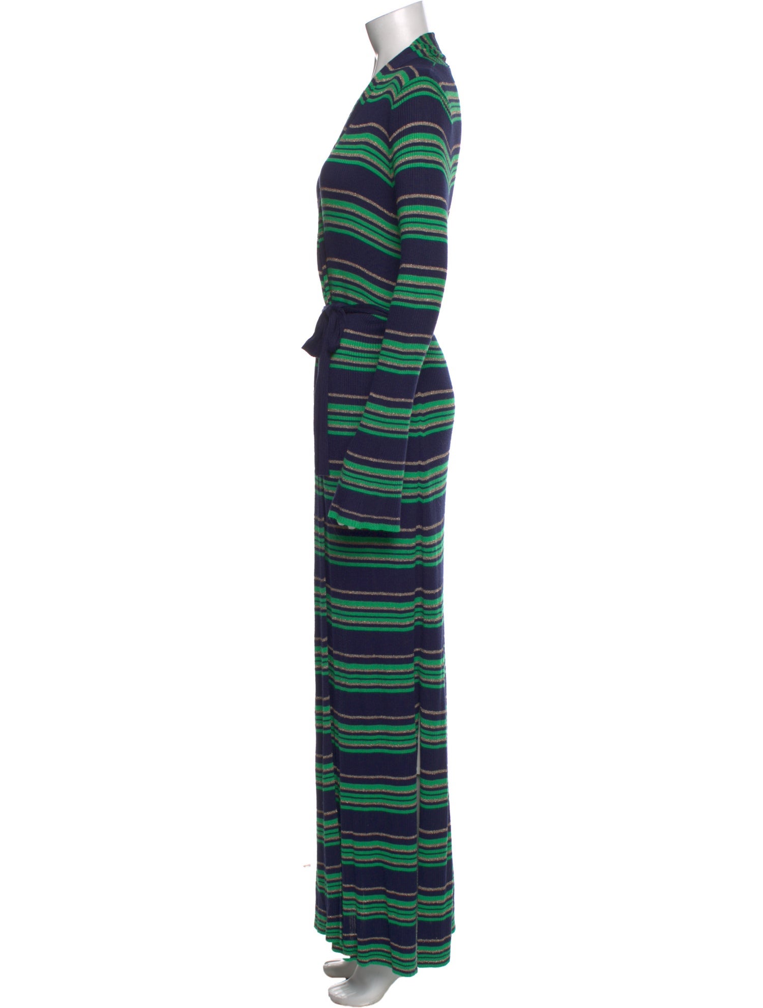 L'Agence Striped Long Dress