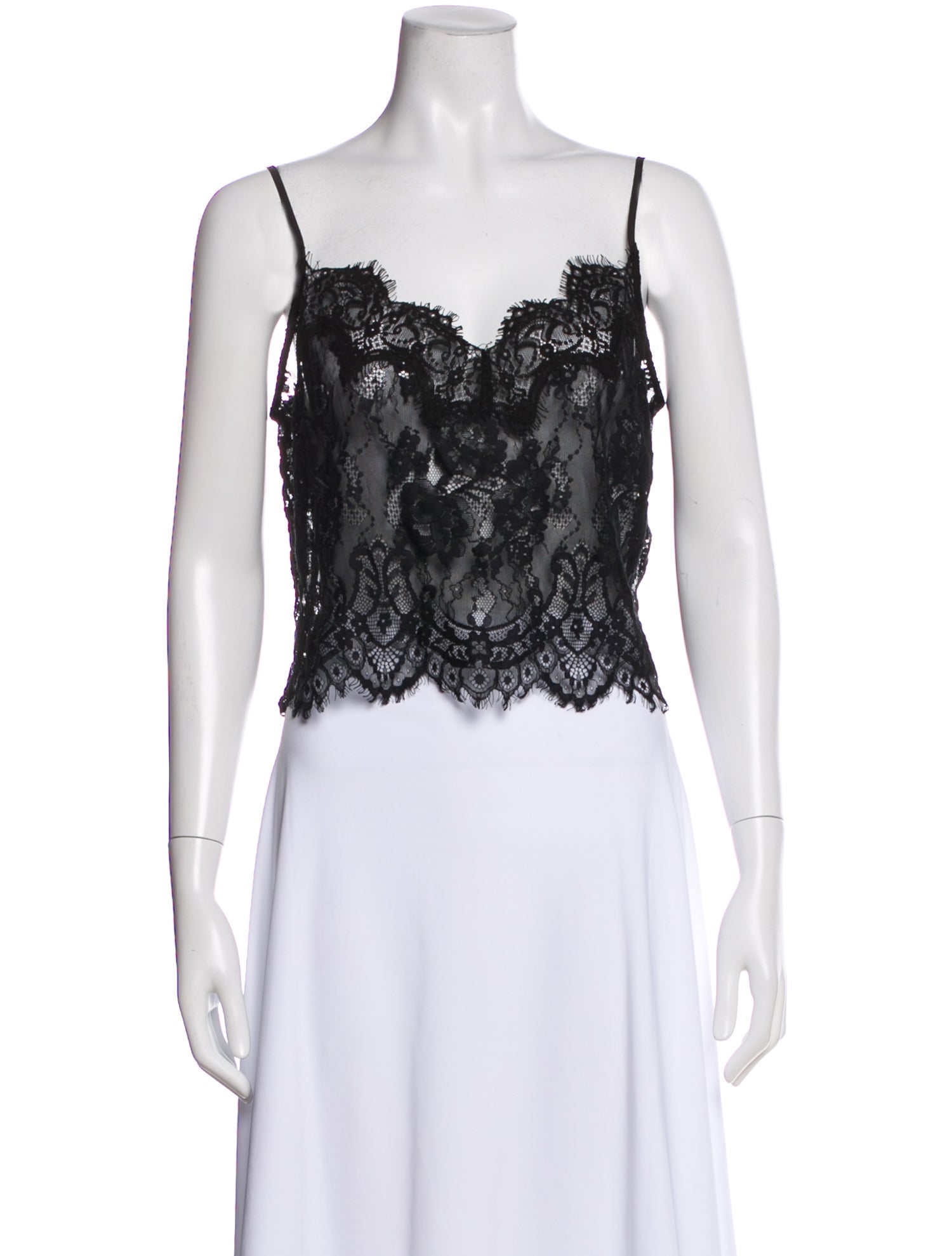 L'Agence Lace Pattern V-Neck Crop Top w/ Tags