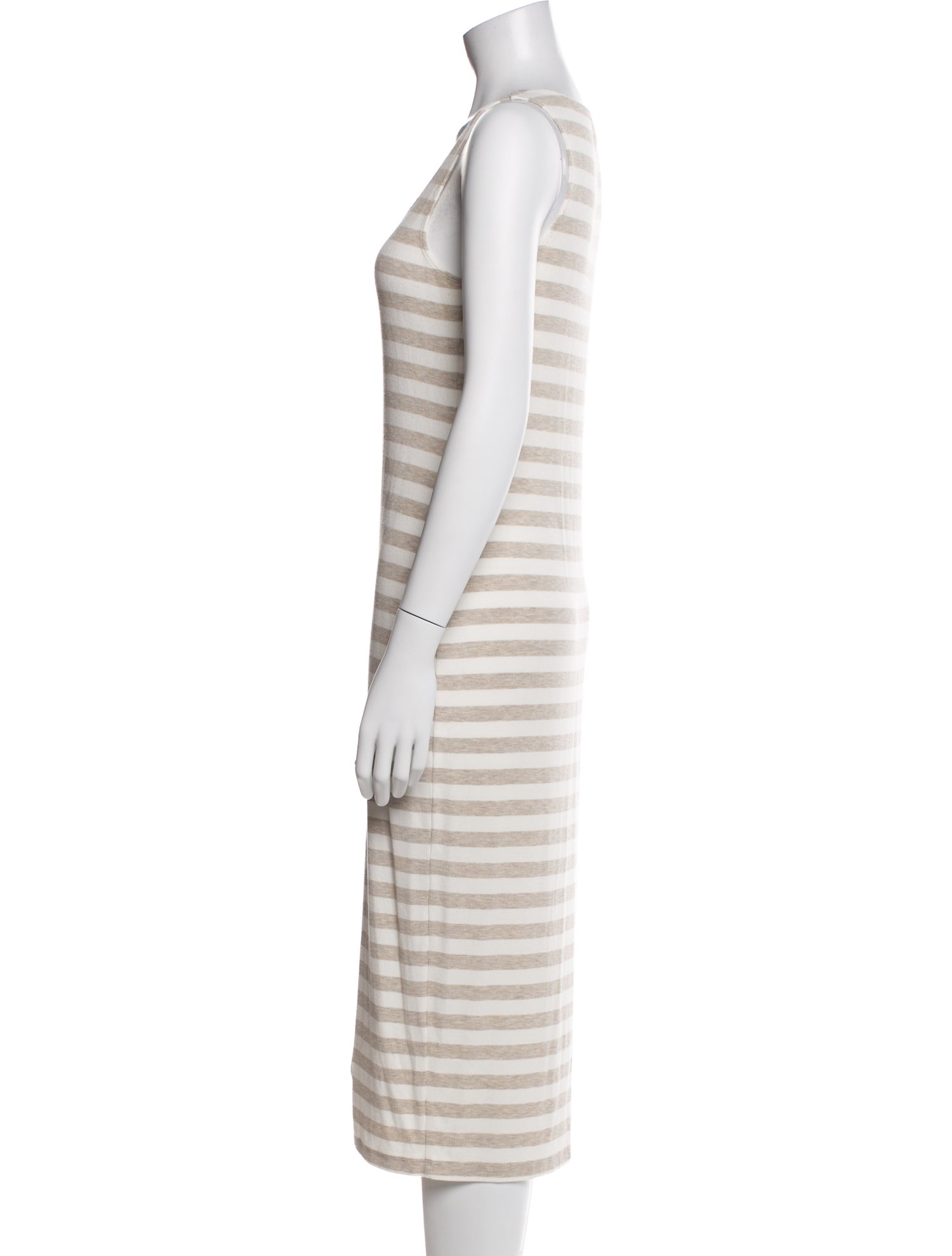 L'Agence Striped Midi Length Dress