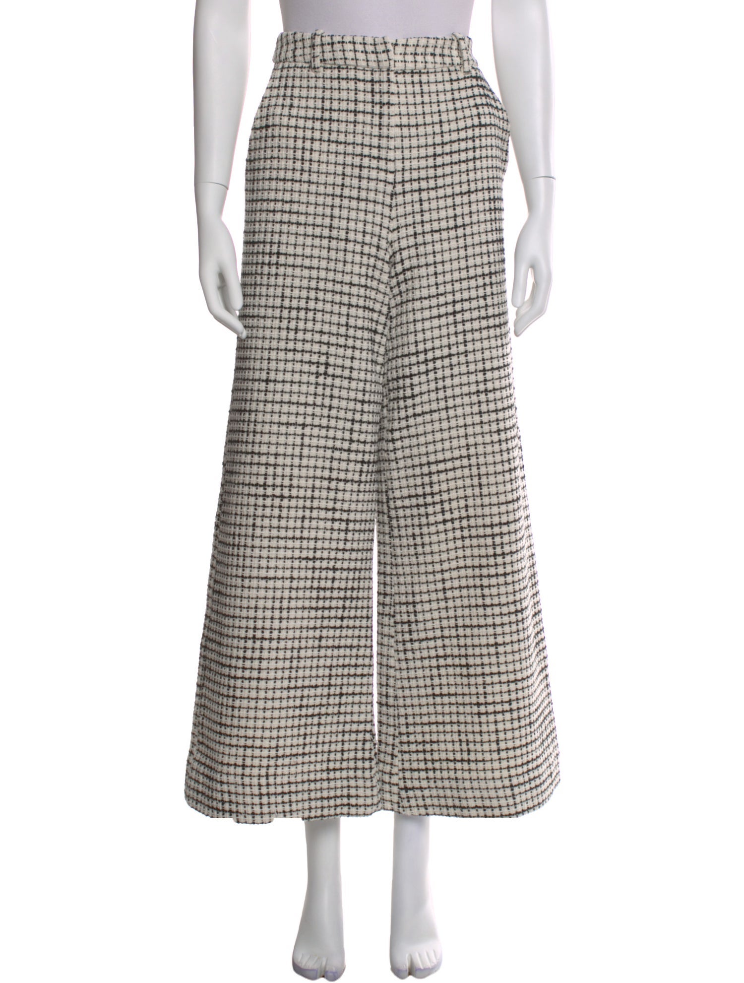 L'Agence Plaid Print Wide Leg Pants