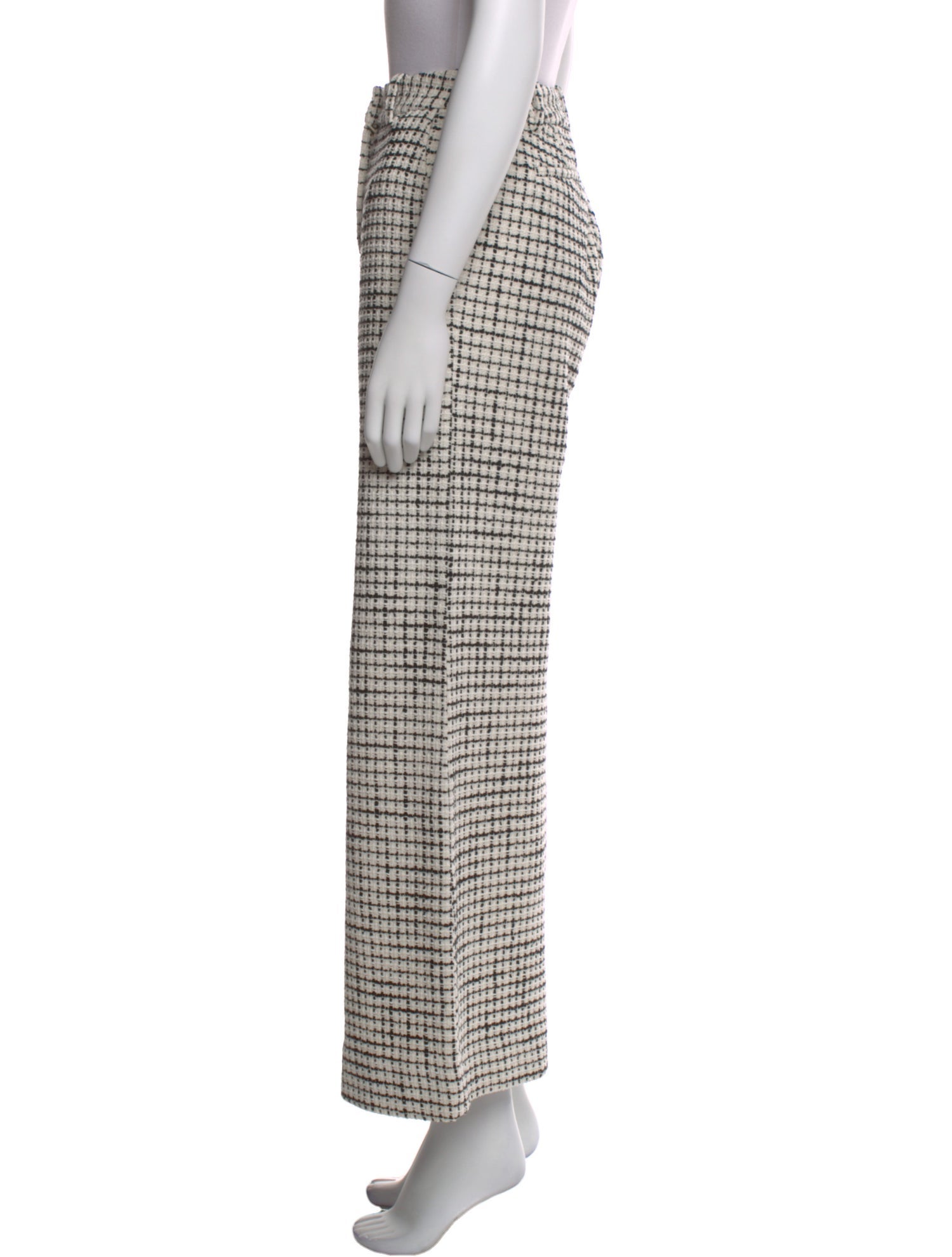 L'Agence Plaid Print Wide Leg Pants