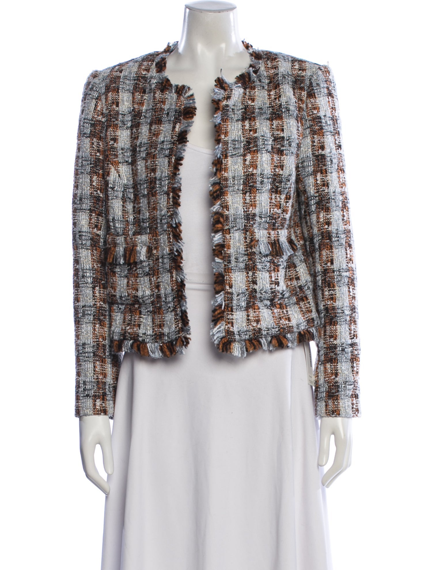 L'Agence Tweed Pattern Evening Jacket