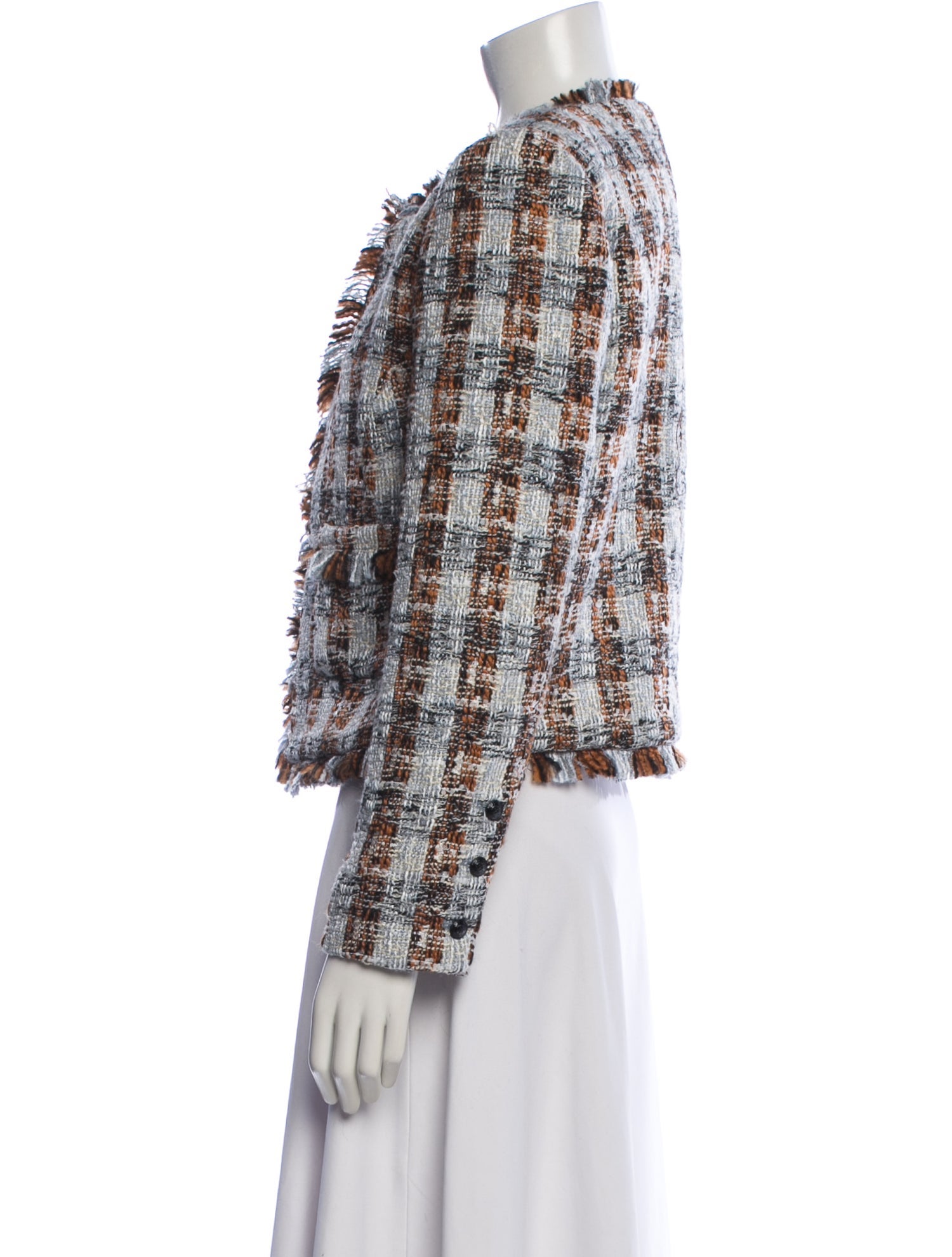 L'Agence Tweed Pattern Evening Jacket
