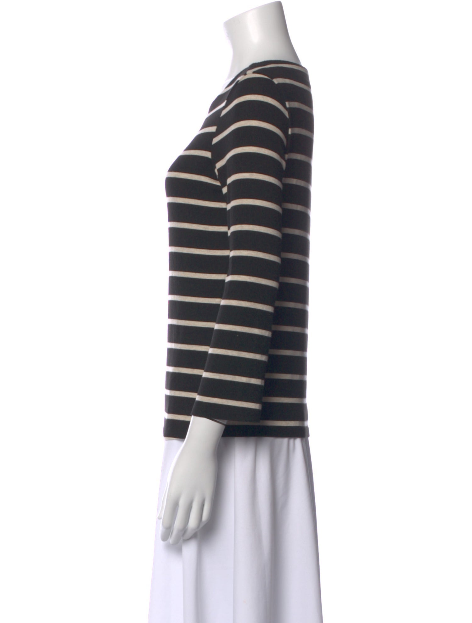 L'Agence Striped Crew Neck Top