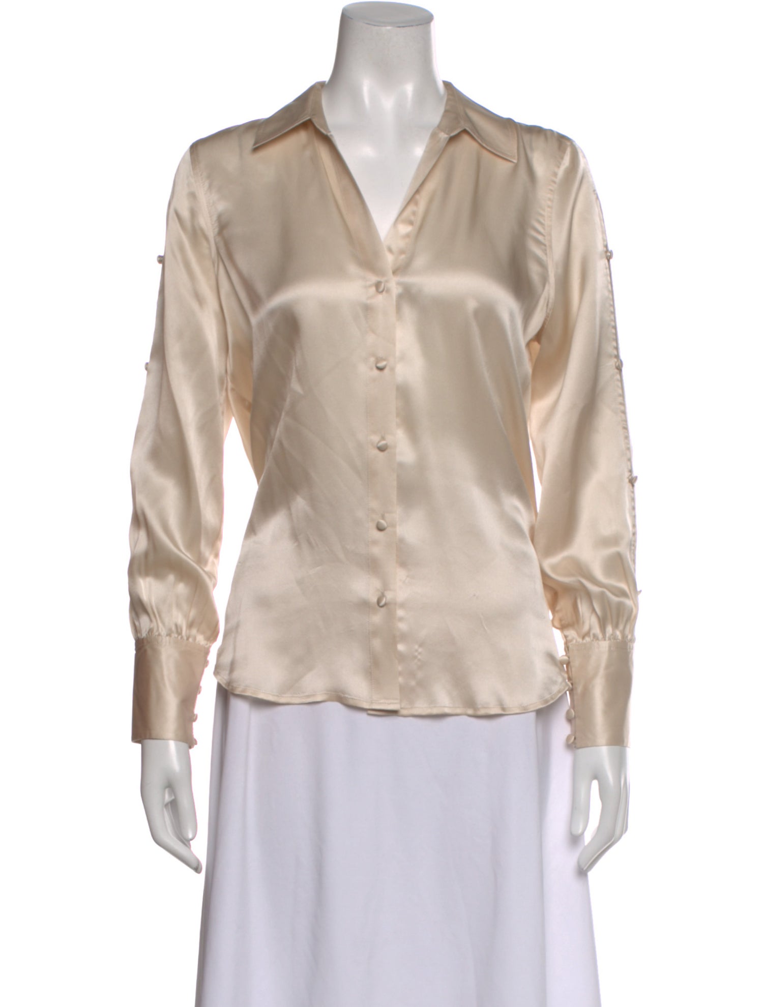 L'Agence Silk V-Neck Blouse