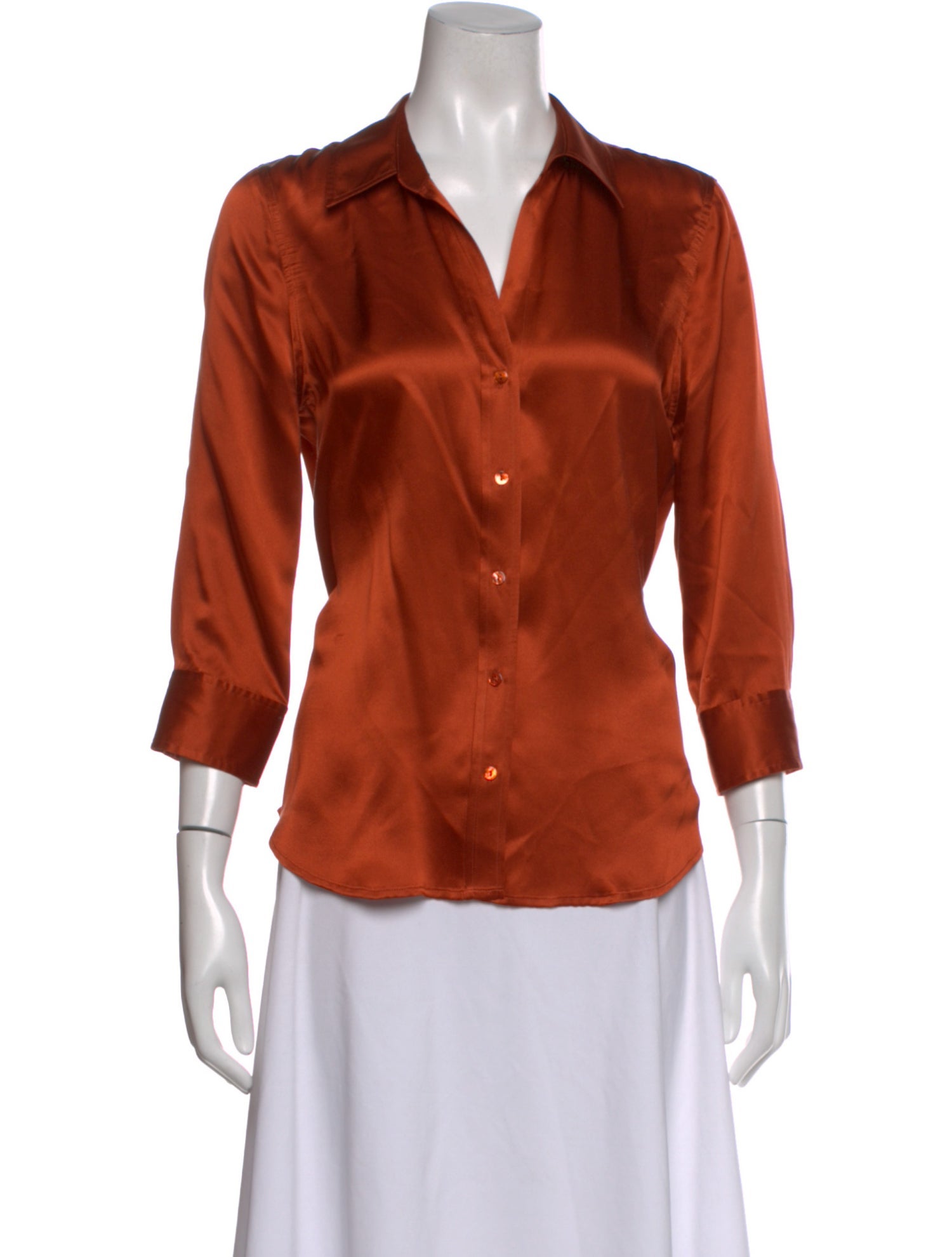 L'Agence Silk V-Neck Blouse