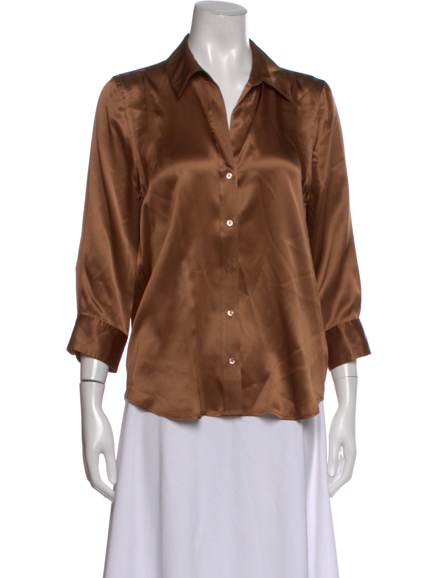 L'Agence Silk V-Neck Blouse