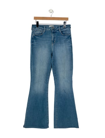 Pre-owned L'agence Mid-rise Flared Jeans In Blue