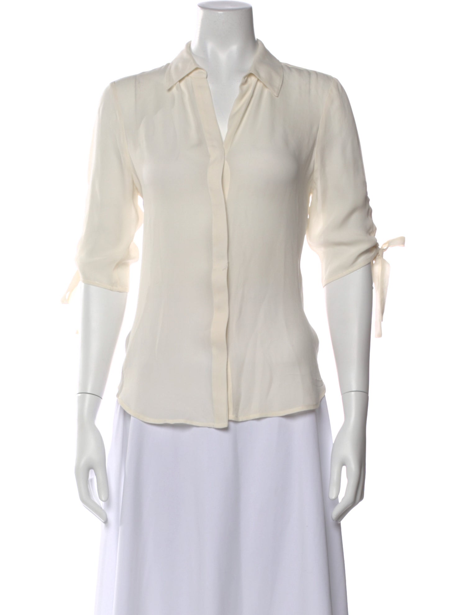 L'Agence Silk V-Neck Blouse