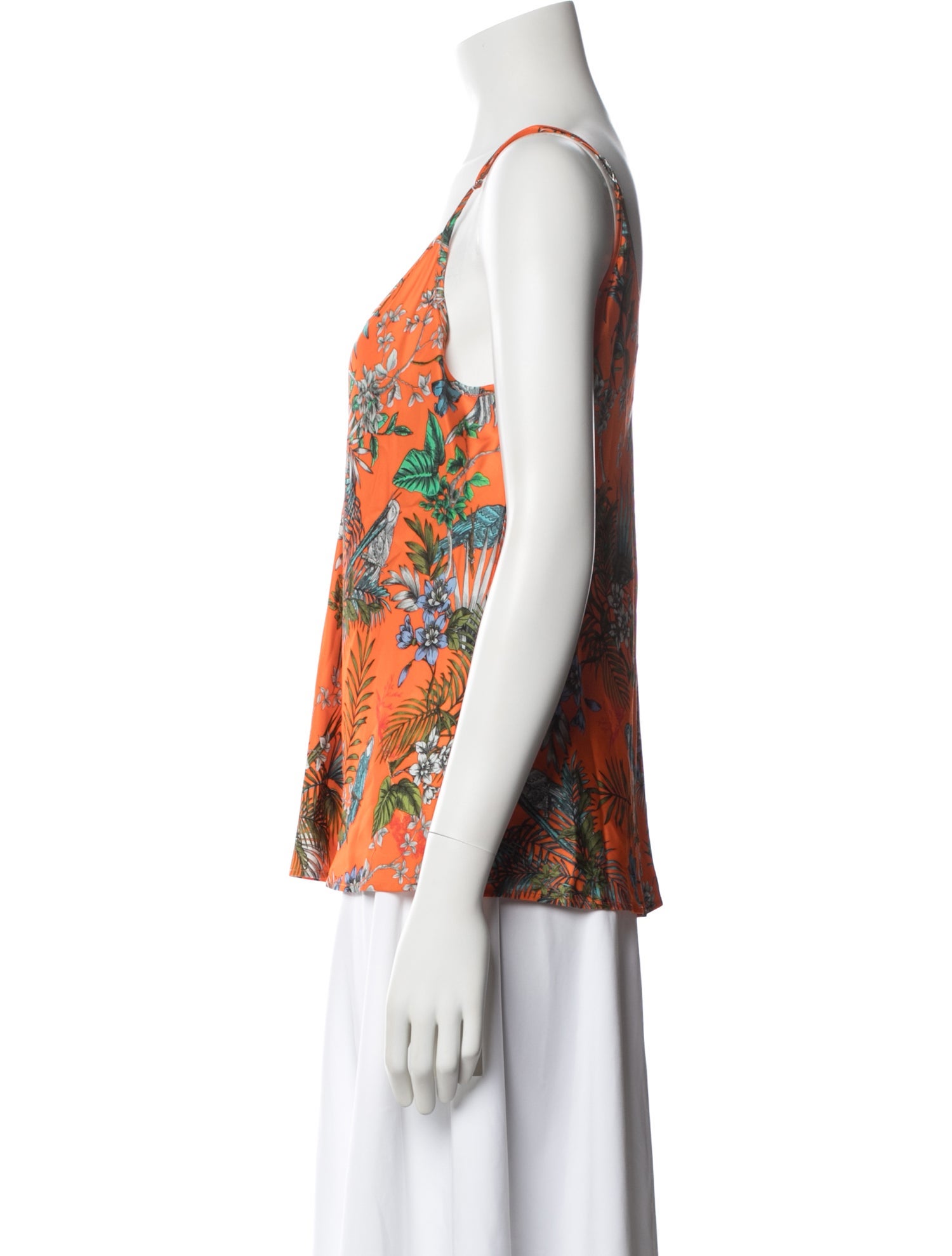 L'Agence Floral Print V-Neck Top