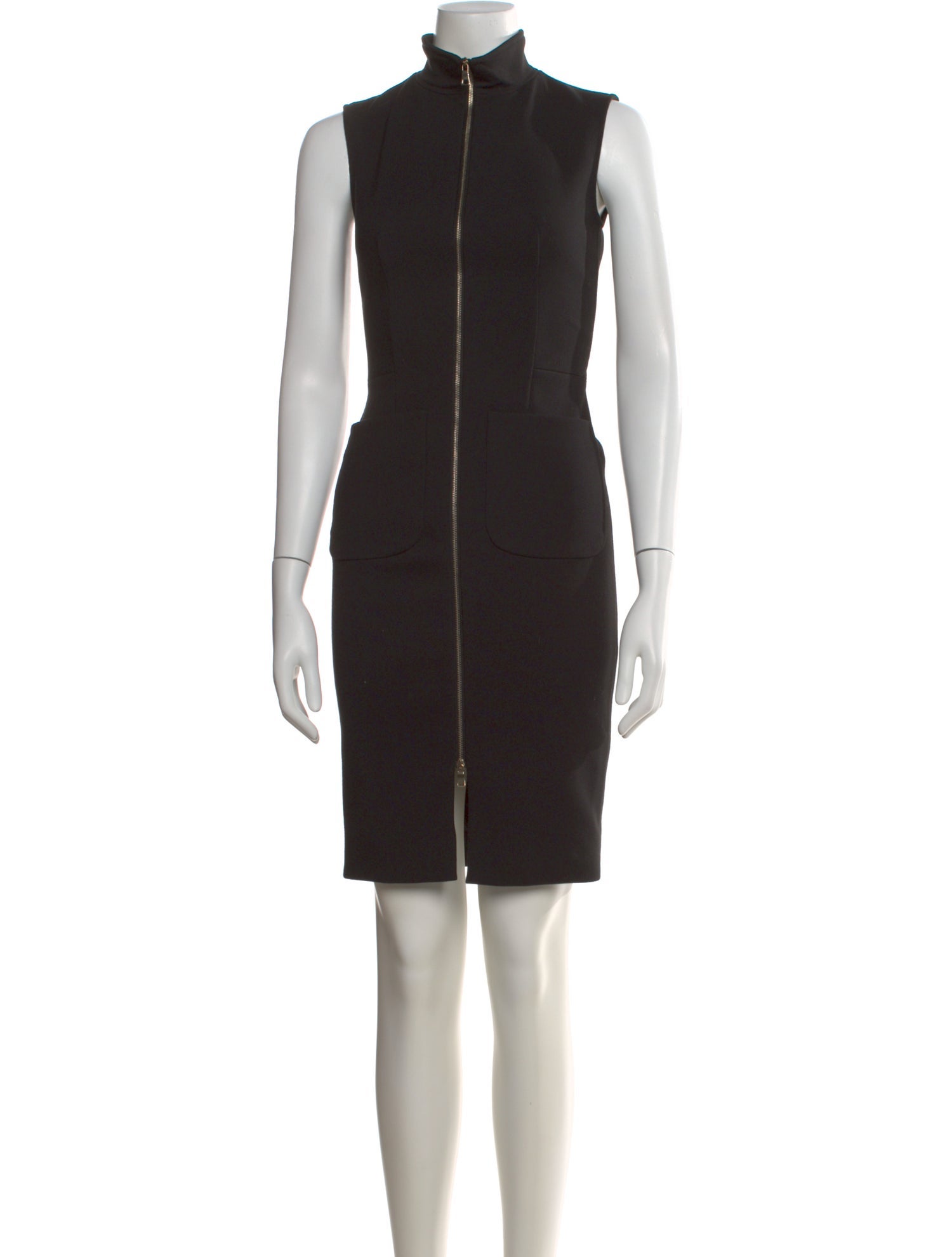 L'Agence Mock Neck Knee-Length Dress