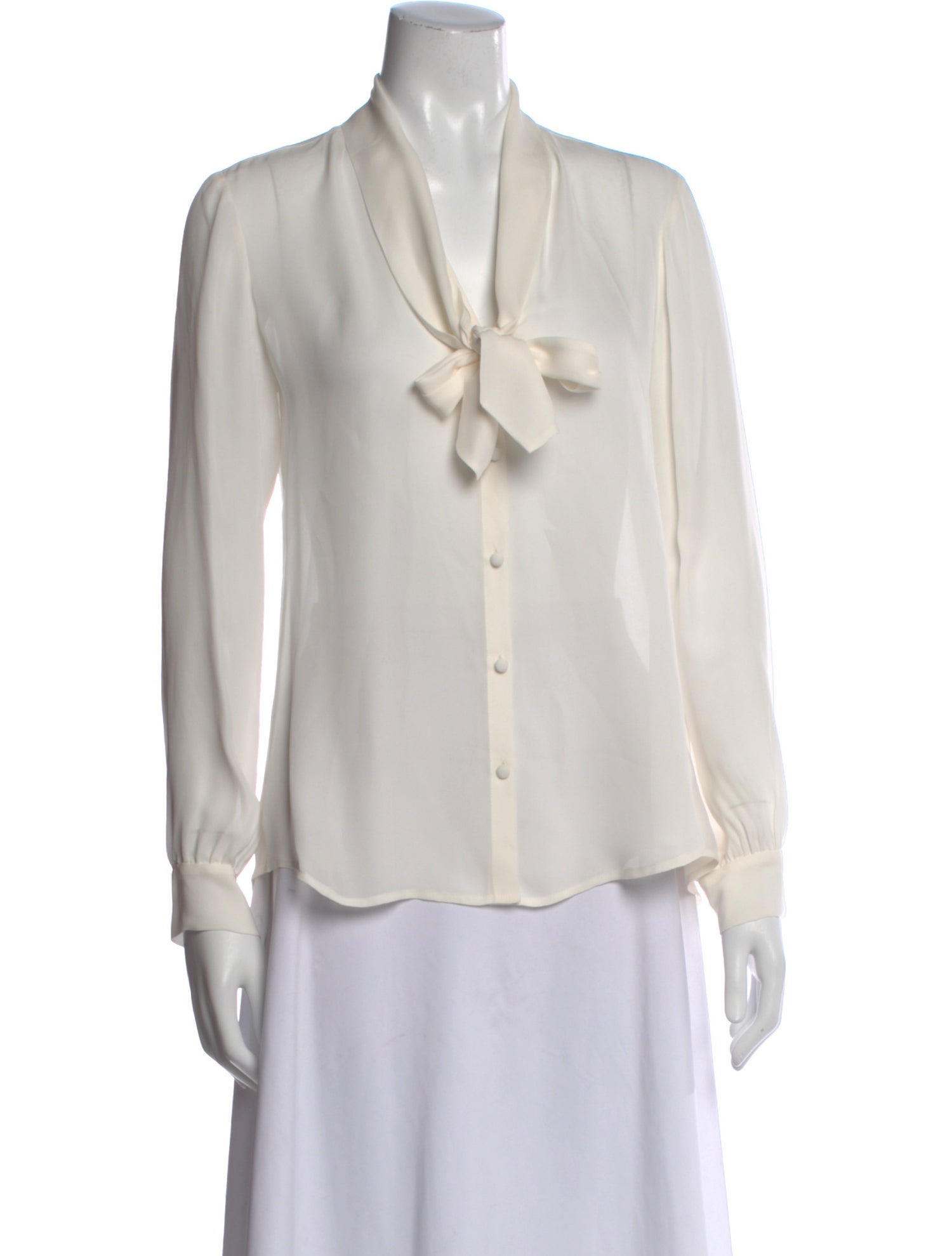 L'Agence Silk Tie Neck Blouse