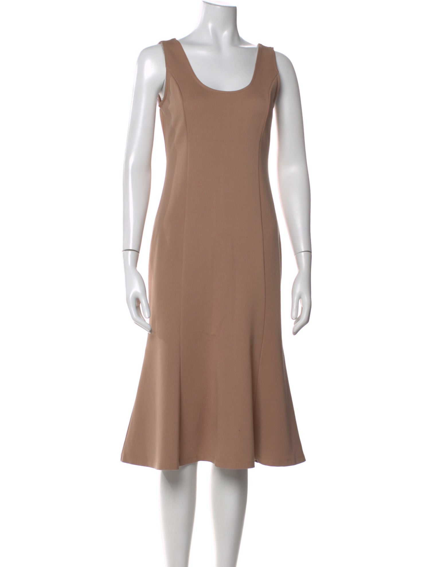L'Agence Scoop Neck Midi Length Dress