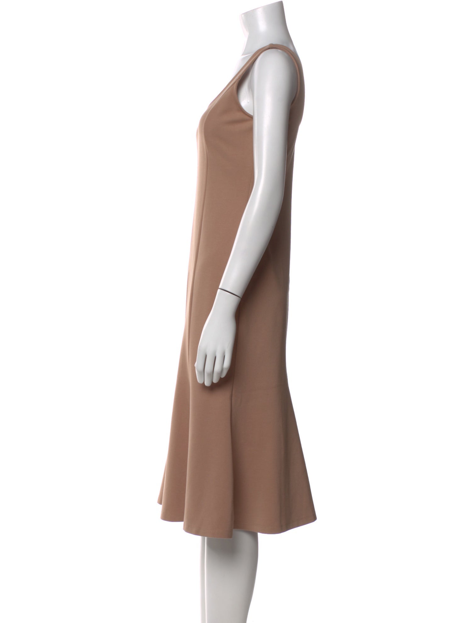 L'Agence Scoop Neck Midi Length Dress
