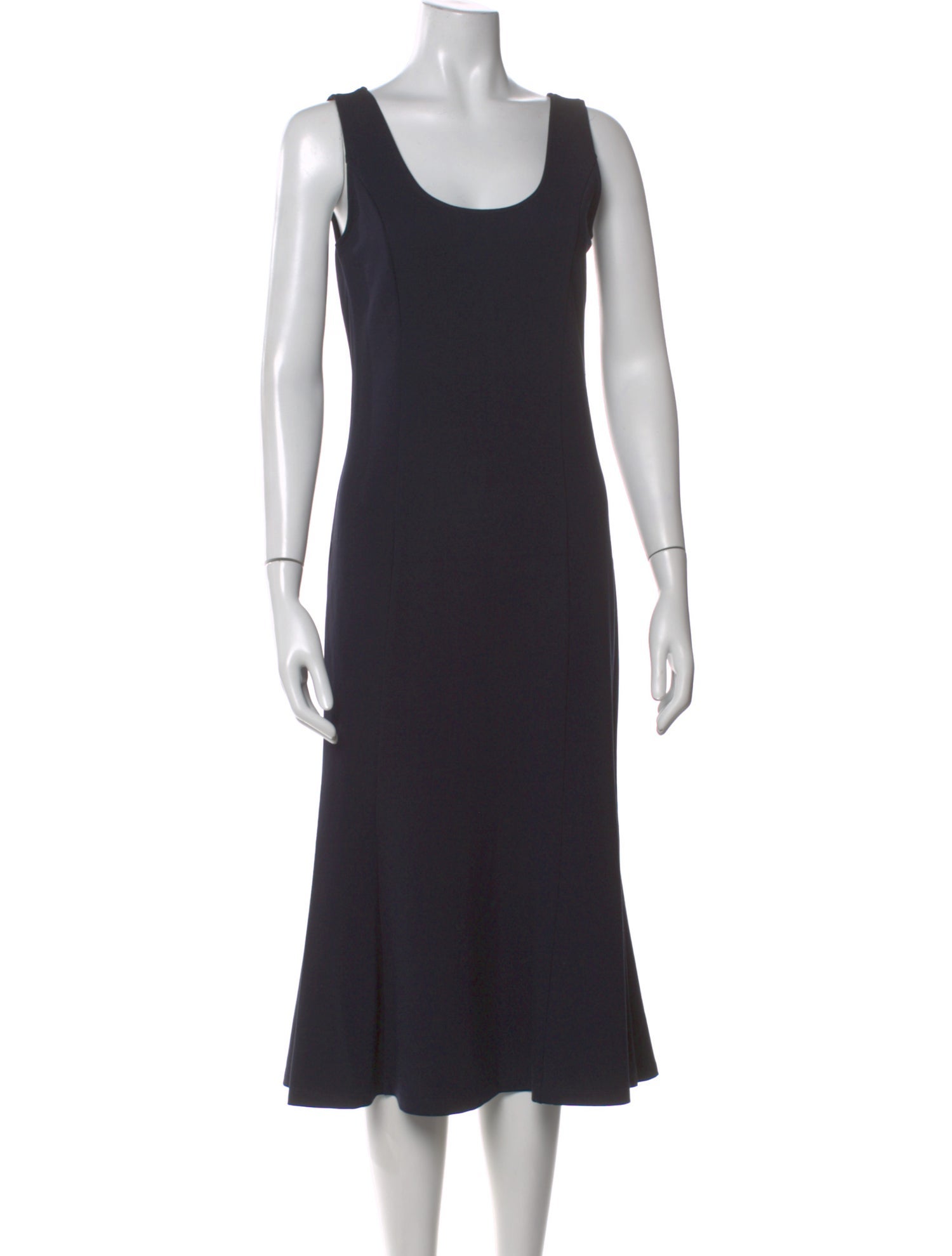 L'Agence Scoop Neck Midi Length Dress