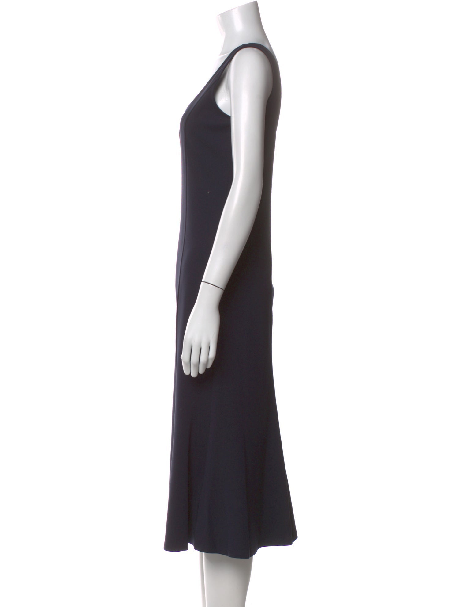 L'Agence Scoop Neck Midi Length Dress