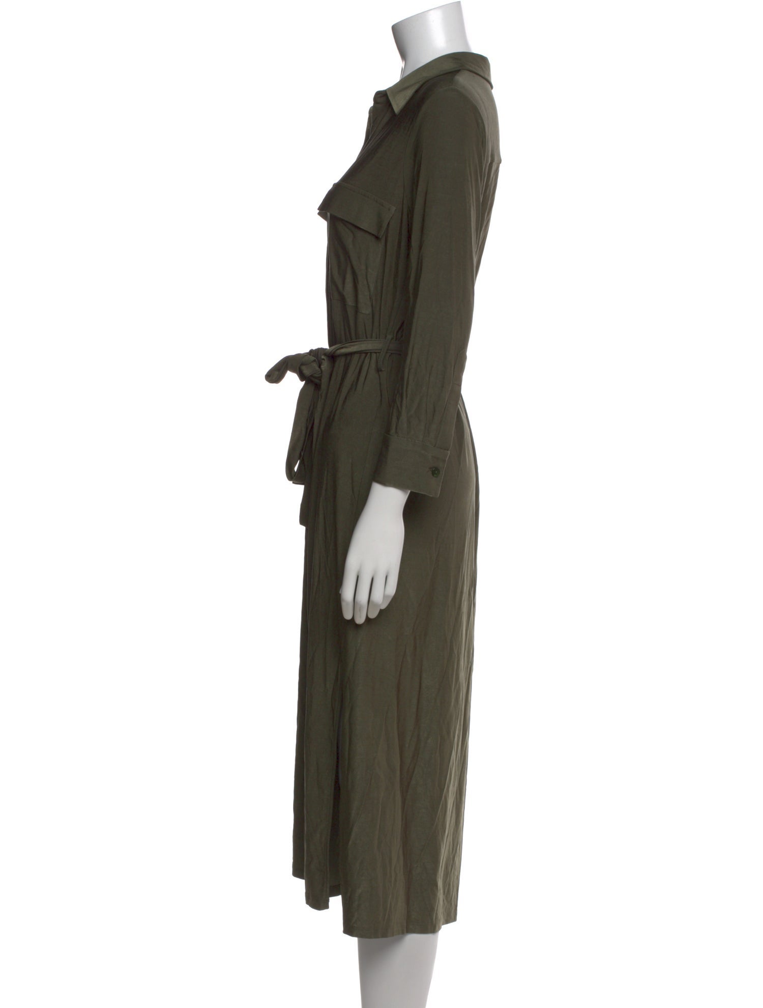 L'Agence V-Neck Midi Length Dress