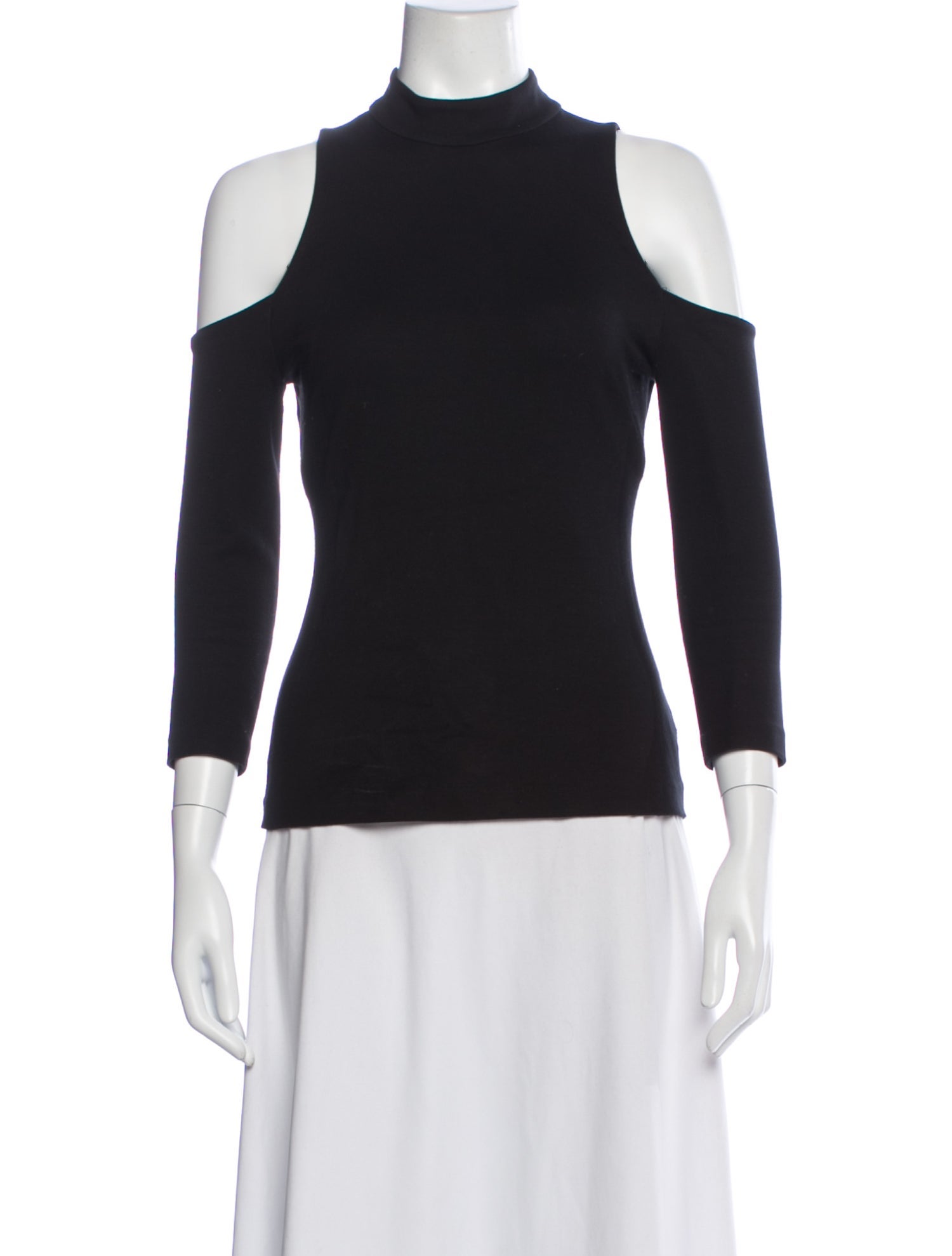 L'Agence Mock Neck Three-Quarter Sleeve Top