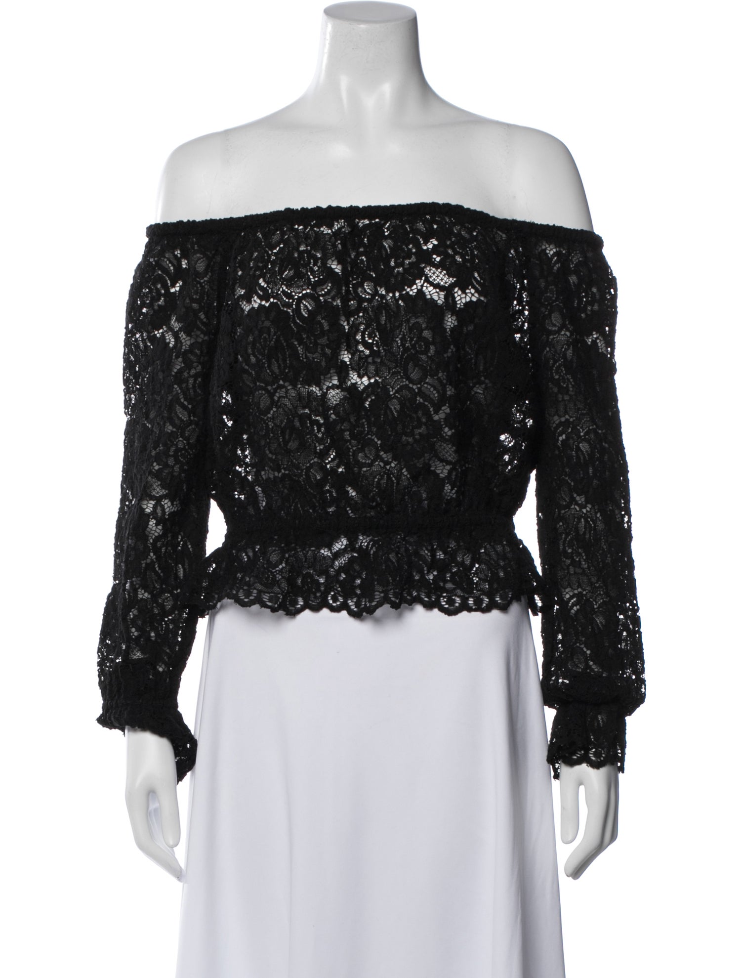 L'Agence Lace Pattern Off-The-Shoulder Top