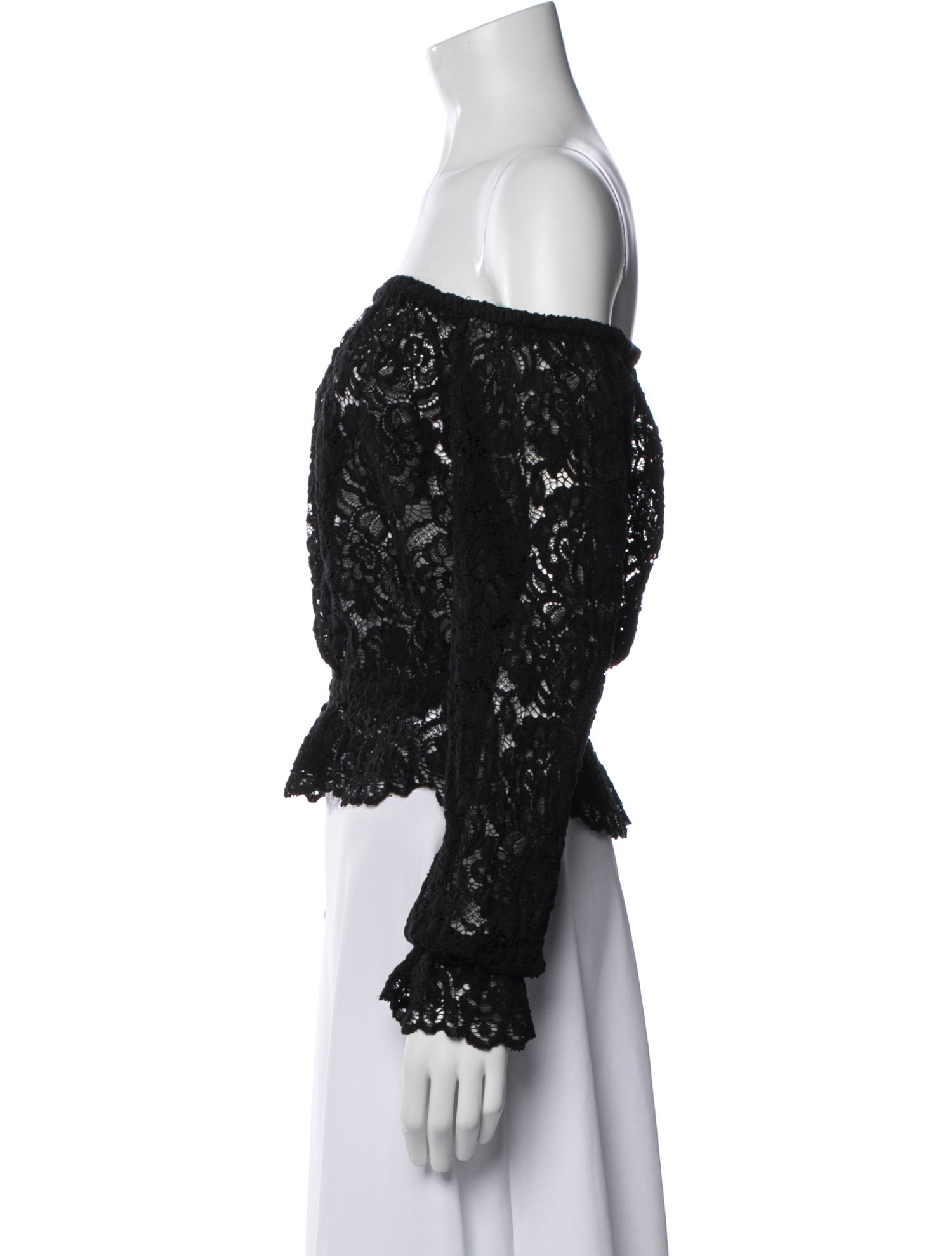 L'Agence Lace Pattern Off-The-Shoulder Top