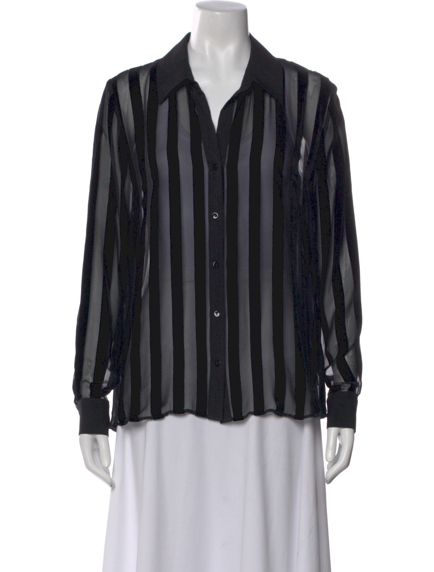 L'Agence Striped V-Neck Blouse