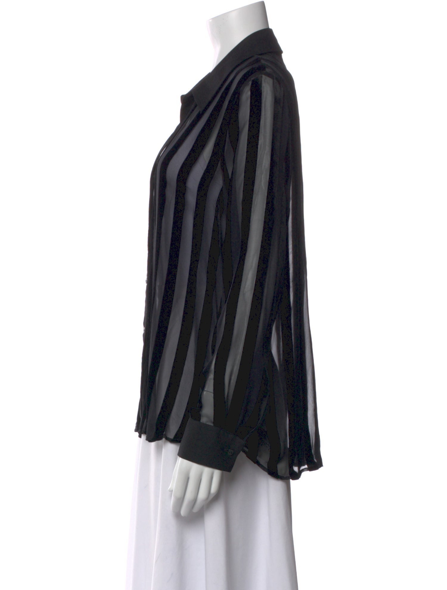 L'Agence Striped V-Neck Blouse