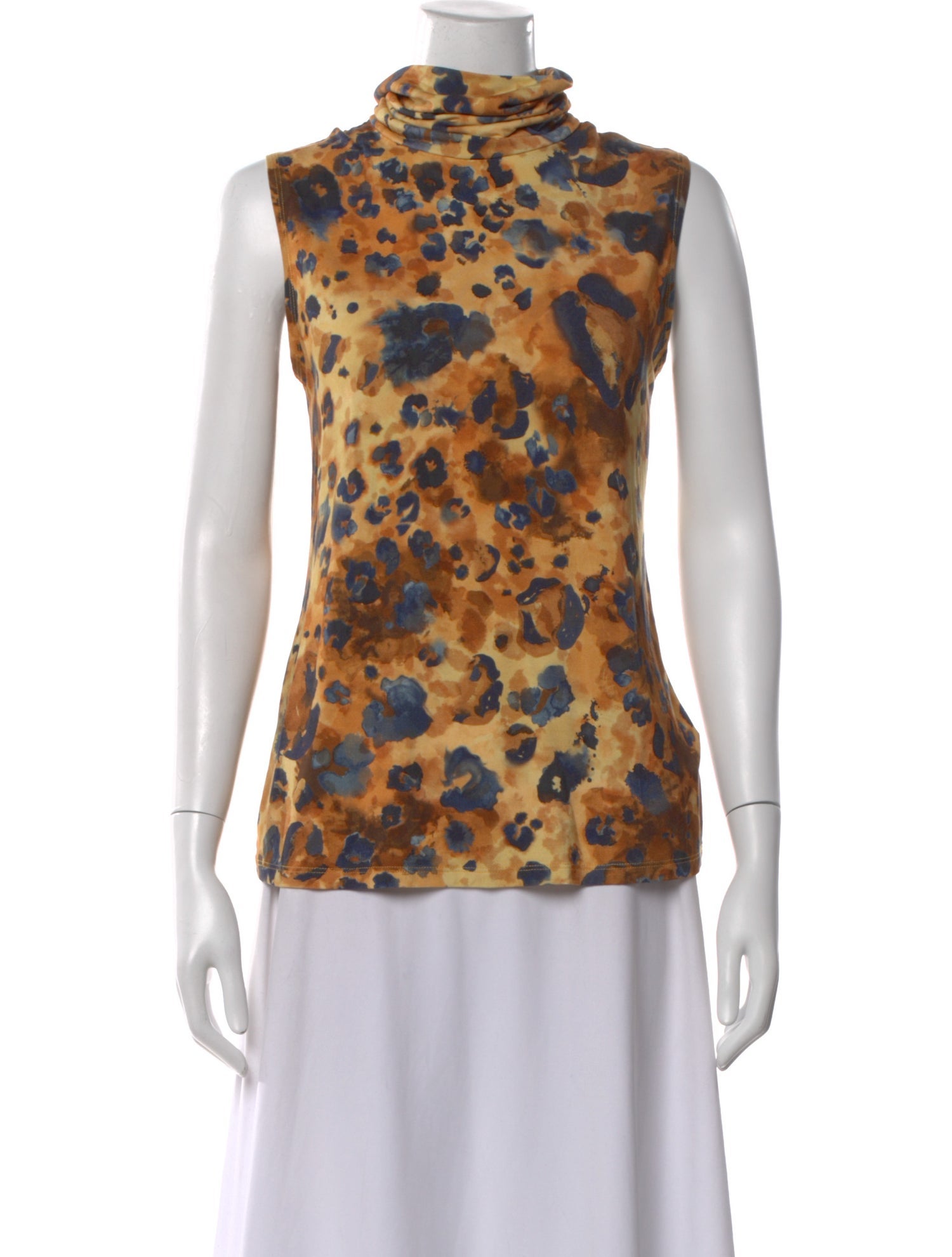 L'Agence Animal Print Turtleneck Top