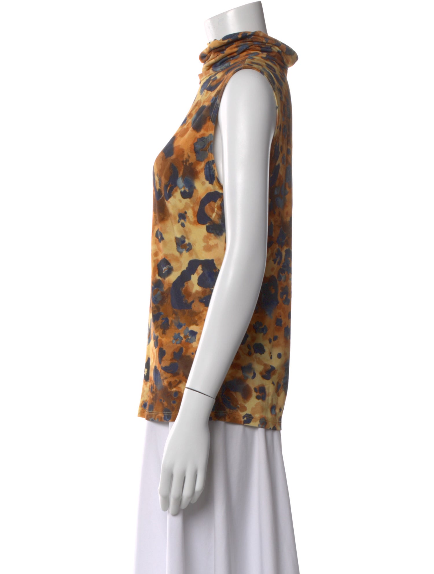 L'Agence Animal Print Turtleneck Top