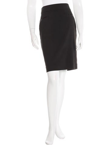 L'Agence Leather-Accented Pencil Skirt