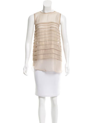 L'Agence Metallic Sleeveless Top
