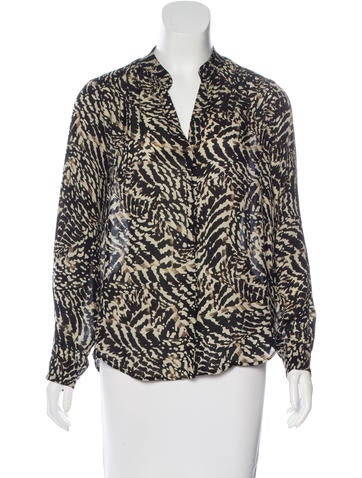 L'Agence Silk Button-Up Top