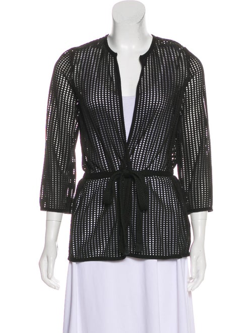L'Agence Laser-Cut Suede Cardigan w/ Tags Black