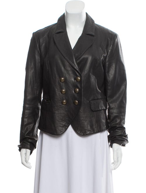 L'Agence Lamb Leather Blazer Black