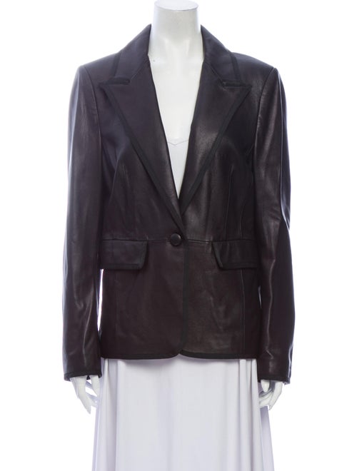 L'Agence Lamb Leather Blazer Black