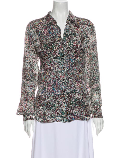 L'Agence Silk Printed Blouse White